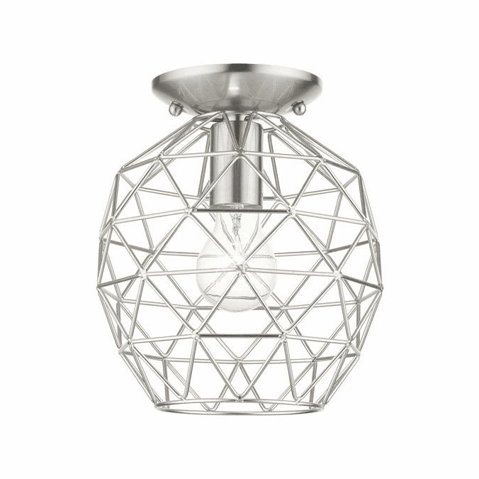 Livex 46598-91 Geometrix Modern Brushed Nickel 8" Home Ceiling Lighting