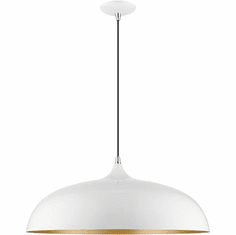 Livex 49234-69 Amador Modern Shiny White with Polished Chrome 24" Drop Lighting Fixture