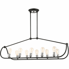 Livex 49738-14 Archer Modern Textured Black with Brushed Nickel Kitchen Island Light Fixture