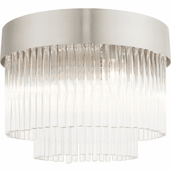Livex 49827-91 Norwich Brushed Nickel Flush Mount Light Fixture