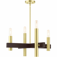 Livex 49994-12 Helsinki Contemporary Satin Brass 24" Chandelier Light