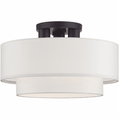 Livex 50305-07 Manorwood Modern Bronze Flush Mount Ceiling Light Fixture