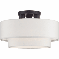 Livex 50305-07 Manorwood Modern Bronze Flush Mount Ceiling Light Fixture