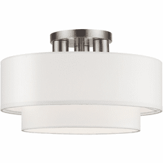 Livex 50305-91 Manorwood Contemporary Brushed Nickel Overhead Light Fixture