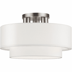 Livex 50305-91 Manorwood Contemporary Brushed Nickel Overhead Light Fixture