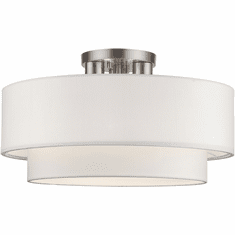 Livex 50306-91 Manorwood Contemporary Brushed Nickel Flush Lighting