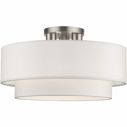 Livex 50306-91 Manorwood Contemporary Brushed Nickel Flush Lighting