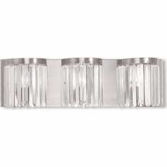 Livex 50533-91 Ashton Brushed Nickel ADA 3-Light Bathroom Vanity Light Fixture