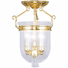 Livex 5061-02 Jefferson Polished Brass 10" Ceiling Light Fixture