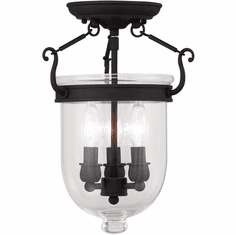 Livex 5061-04 Jefferson Black 10" Flush Lighting