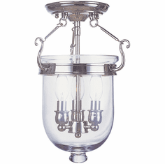 Livex 5061-35 Jefferson Polished Nickel 10" Flush Mount Lighting