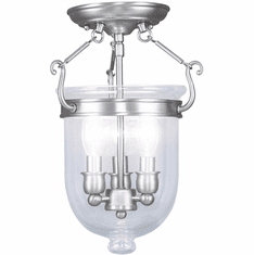 Livex 5061-91 Jefferson Brushed Nickel 10" Ceiling Light