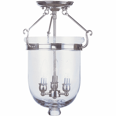 Livex 5062-35 Jefferson Polished Nickel 12" Flush Ceiling Light Fixture