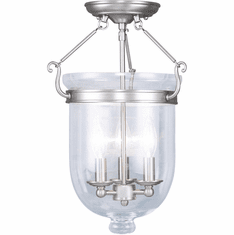 Livex 5062-91 Jefferson Brushed Nickel 12" Overhead Lighting Fixture
