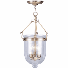 Livex 5063-01 Jefferson Antique Brass Mini Hanging Light Fixture