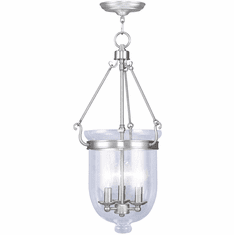 Livex 5064-91 Jefferson Brushed Nickel 12" Drop Lighting Fixture