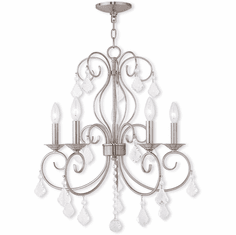 Livex 50765-91 Donatella Brushed Nickel Mini Ceiling Chandelier
