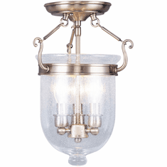 Livex 5081-01 Jefferson Antique Brass 10" Ceiling Light