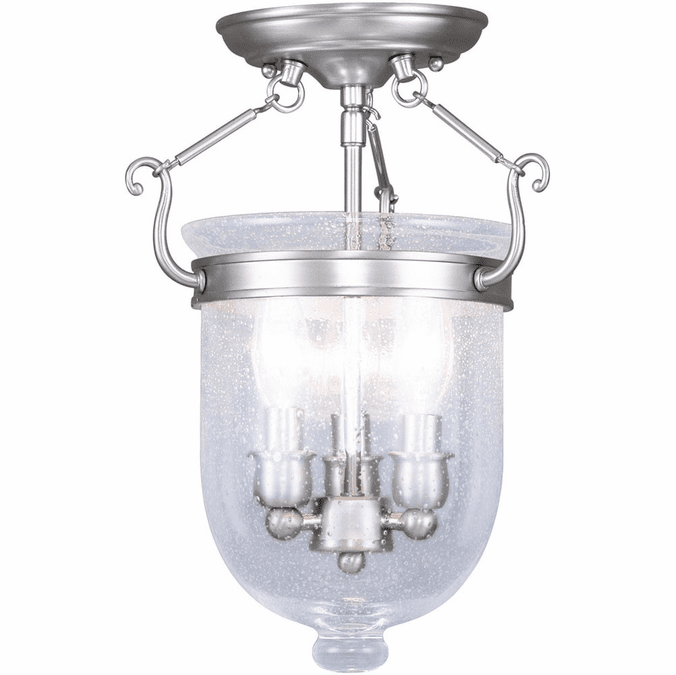 Livex 5081-91 Jefferson Brushed Nickel 10" Overhead Lighting Fixture
