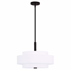 Livex 50874-07 Meridian  Bronze Drum Hanging Pendant Lighting