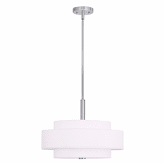 Livex 50874-91 Meridian  Brushed Nickel Drum Hanging Pendant Light