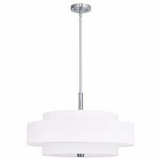 Livex 50875-91 Meridian  Brushed Nickel Drum Hanging Light Fixture