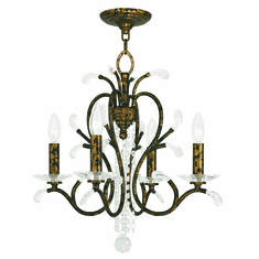 Livex 51004-71 Serafina Hand Applied Venetian Golden Bronze Mini Chandelier Light