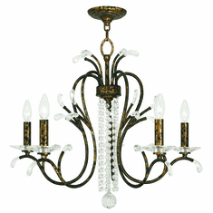 Livex 51005-71 Serafina Hand Applied Venetian Golden Bronze Hanging Chandelier