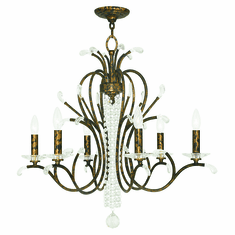 Livex 51006-71 Serafina Hand Applied Venetian Golden Bronze Chandelier Lighting