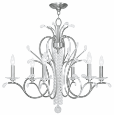 Livex 51006-91 Serafina Brushed Nickel Lighting Chandelier