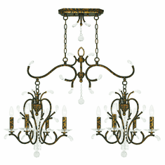 Livex 51007-71 Serafina Hand Applied Venetian Golden Bronze Kitchen Island Light Fixture