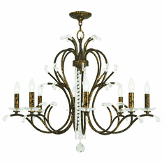 Livex 51008-71 Serafina Hand Applied Venetian Golden Bronze Chandelier Lamp