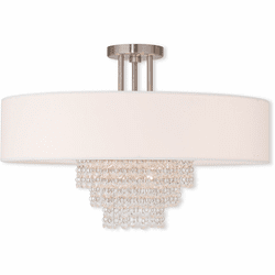 Livex 51029-91 Carlisle Brushed Nickel 22" Ceiling Lighting Fixture