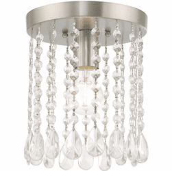 Livex 51066-91 Elizabeth Brushed Nickel 8" Overhead Lighting