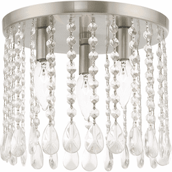 Livex 51067-91 Elizabeth Brushed Nickel 11" Flush Mount Light Fixture