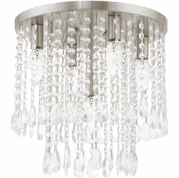 Livex 51068-91 Elizabeth Brushed Nickel 14" Flush Mount Lighting Fixture