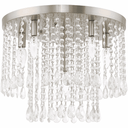 Livex 51069-91 Elizabeth Brushed Nickel 18" Flush Ceiling Light Fixture
