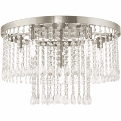 Livex 51070-91 Elizabeth Brushed Nickel 22" Flush Mount Ceiling Light Fixture