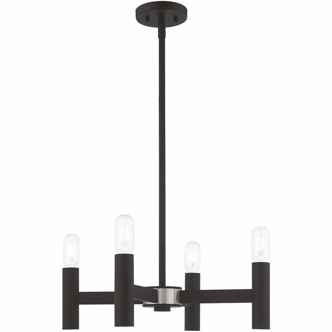 Livex 51134-04 Copenhagen Modern Black Mini Chandelier Lighting