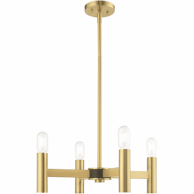 Livex 51134-12 Copenhagen Contemporary Satin Brass Mini Lighting Chandelier