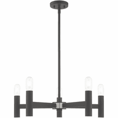 Livex 51135-76 Copenhagen Modern Scandinavian Gray Chandelier Light