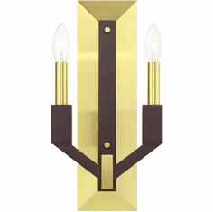 Livex 51162-12 Beckett Contemporary Satin Brass Wall Light Fixture