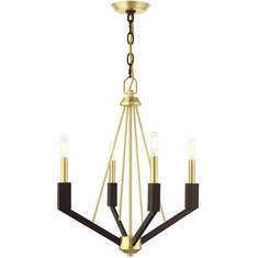 Livex 51164-12 Beckett Modern Satin Brass Mini Chandelier Light
