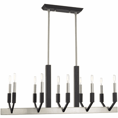 Livex 51168-91 Beckett Modern Brushed Nickel & Black Kitchen Island Light Fixture