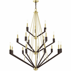 Livex 51169-12 Beckett Modern Satin Brass Chandelier Lighting