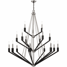 Livex 51169-91 Beckett Contemporary Brushed Nickel & Black Lighting Chandelier