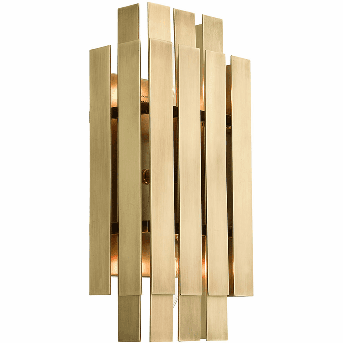 Livex 52041-08 Greenwich Contemporary Natural Brass Wall Light Sconce