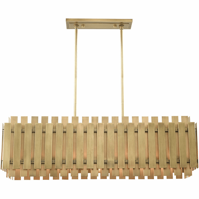 Livex 52045-08 Greenwich Modern Natural Brass Kitchen Island Light