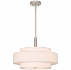 Livex 52137-91 Meridian Brushed Nickel 18" Drum Drop Ceiling Light Fixture