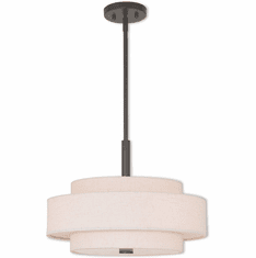 Livex 52137-92 Meridian English Bronze 18" Drum Drop Lighting Fixture